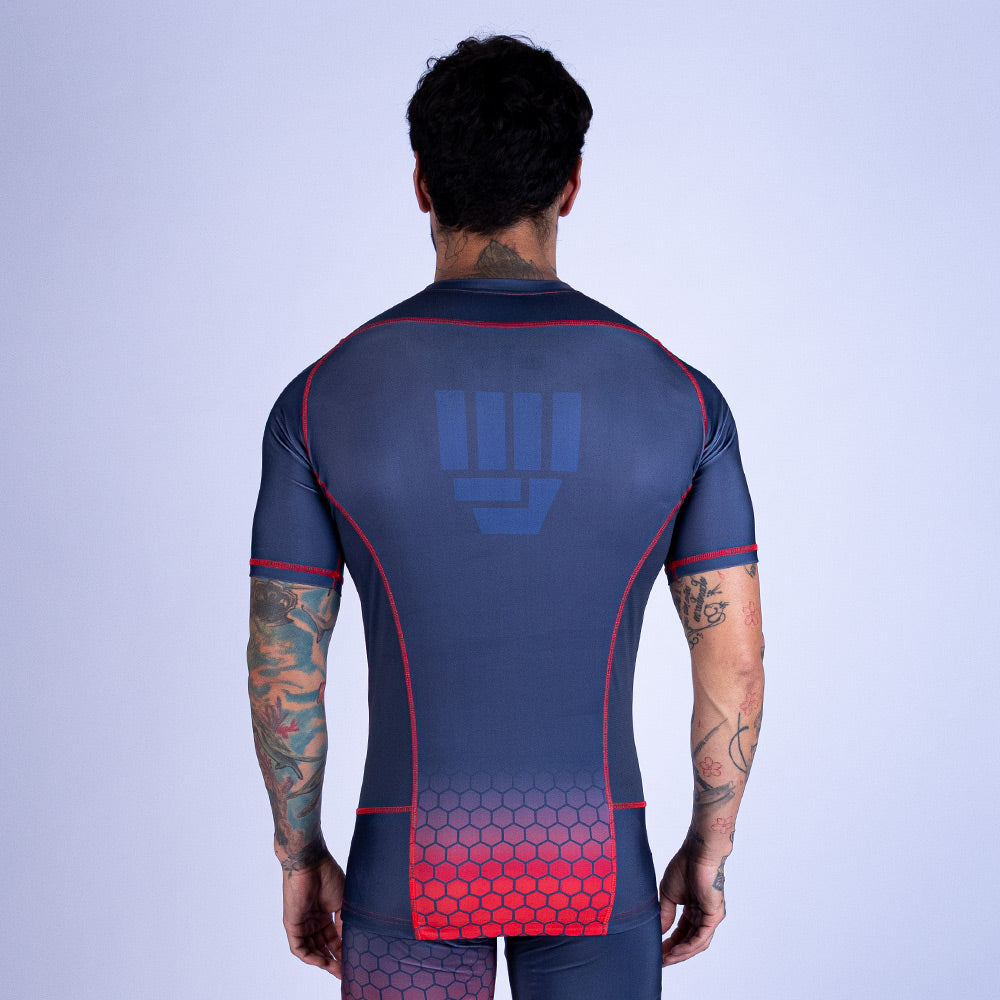 RASHGUARD UPPERCUT MANGA CORTA PARA MMA - NEGRO/ROJO