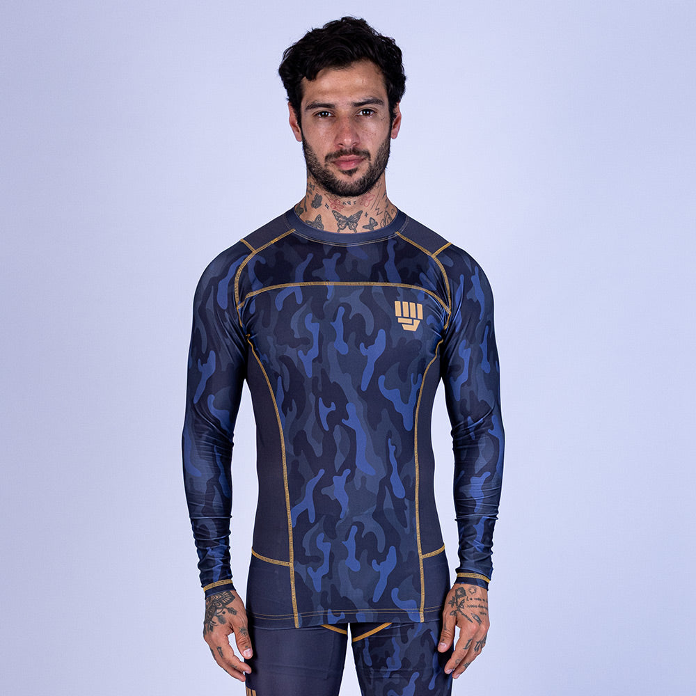 RASHGUARD UPPERCUT MANGA LARGA PARA MMA - NEGRO/DORADO