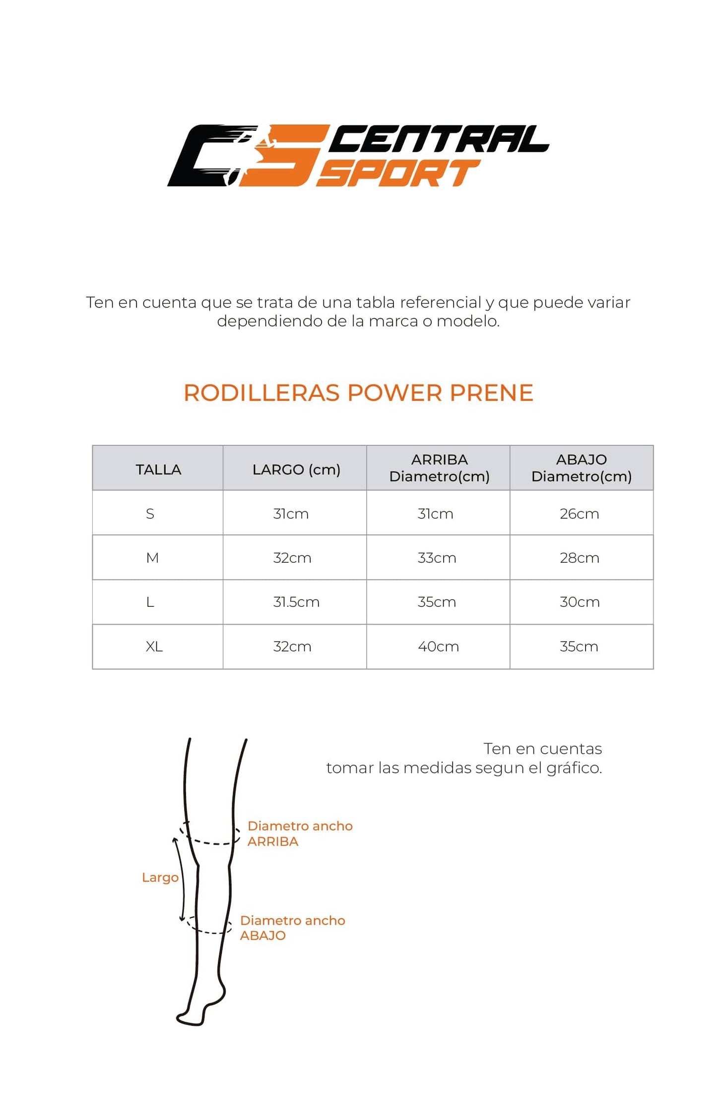 Rodillera Elástica Antideslizante Power Prene