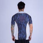 Rashguard de MMA Uppercut manga corta blanco/dorado