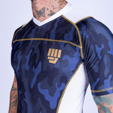 RASHGUARD UPPERCUT MANGA CORTA PARA MMA - BLANCO/DORADO