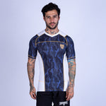 Rashguard de MMA Uppercut manga corta blanco/dorado