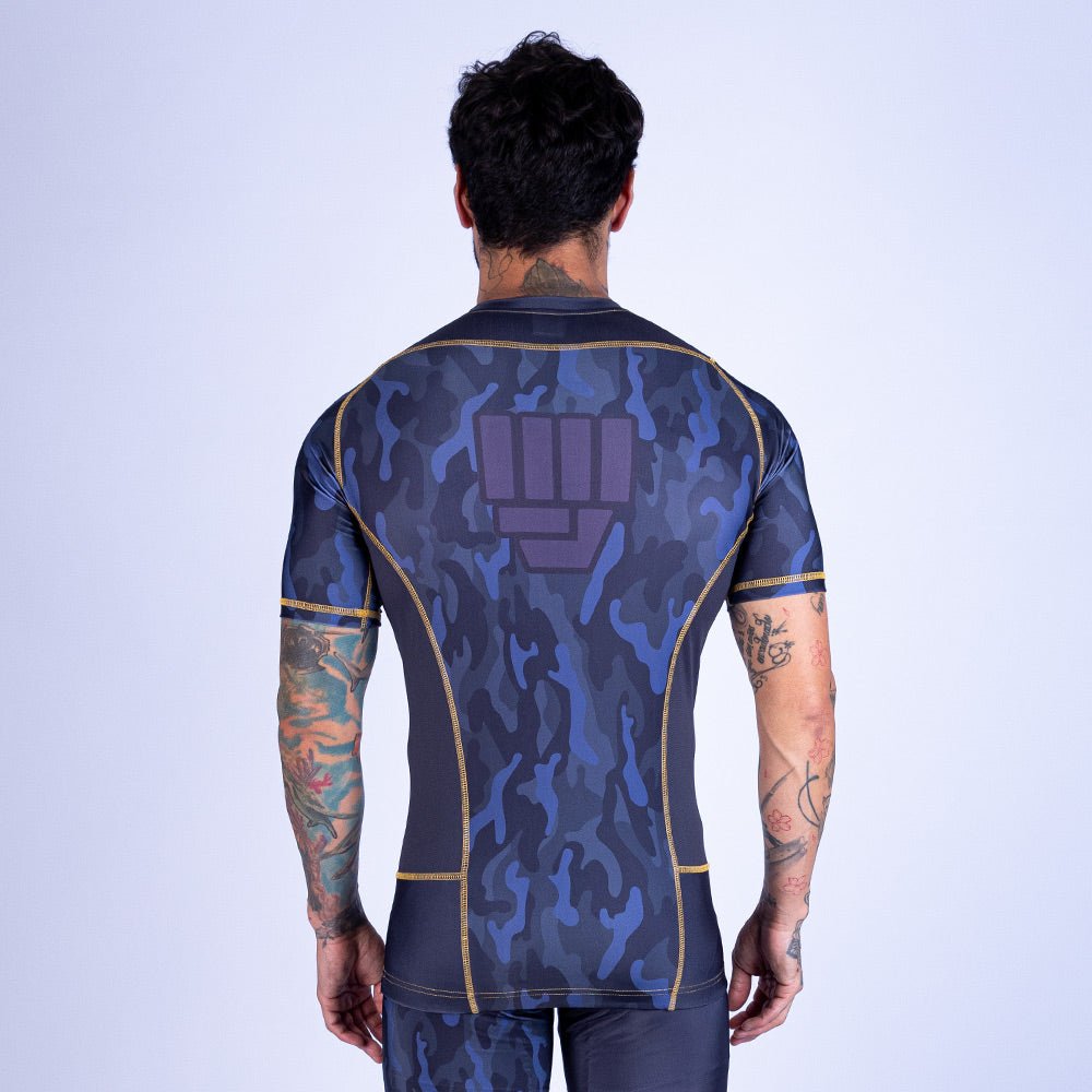 Rashguard de MMA Uppercut manga corta negro/dorado