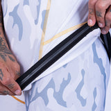 RASHGUARD UPPERCUT MANGA CORTA PARA MMA - BLANCO/DORADO