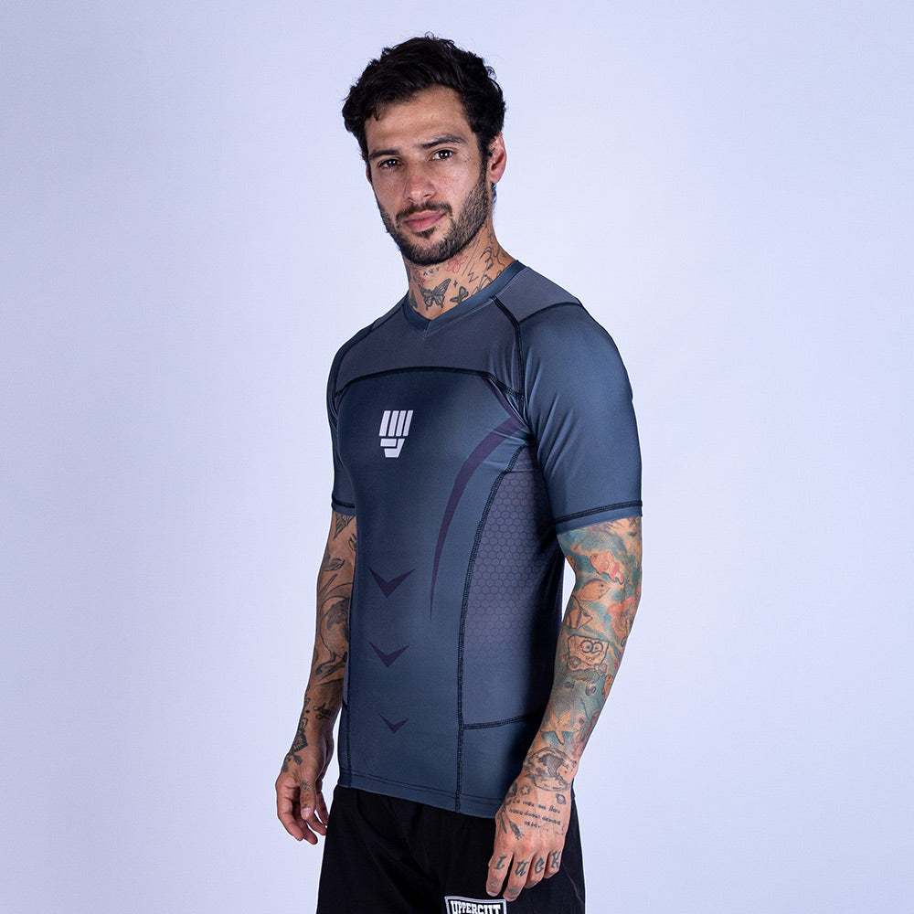 RASHGUARD UPPERCUT MANGA CORTA PARA MMA - NEGRO