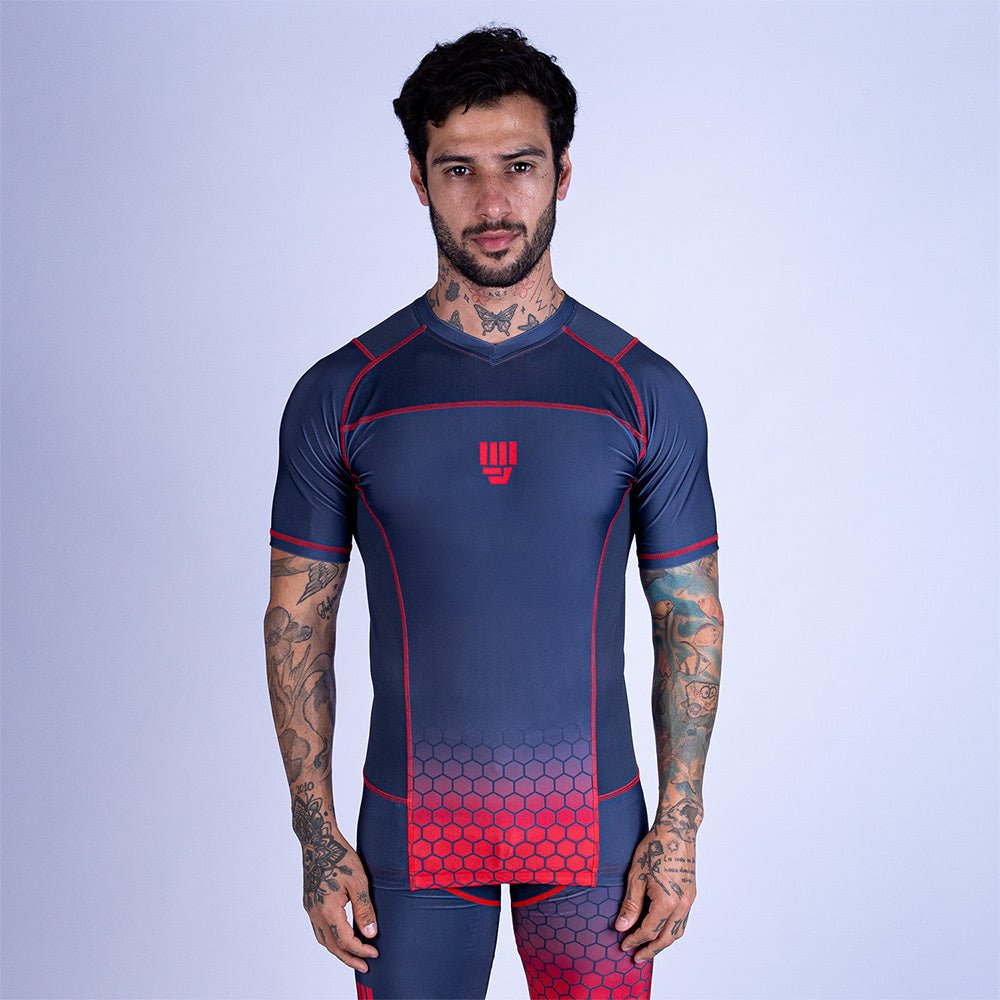 Rashguard de MMA Uppercut manga corta negro/rojo