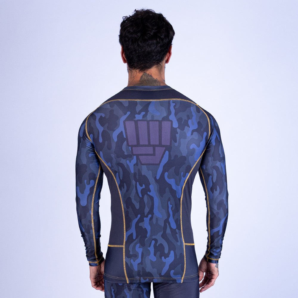 Rashguard de MMA Uppercut Manga Larga Negro/Dorado
