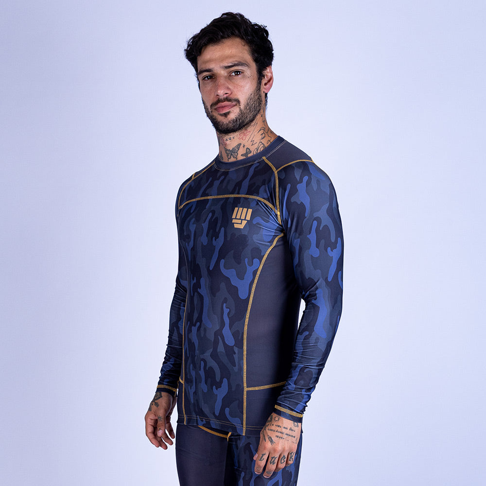 RASHGUARD UPPERCUT MANGA LARGA PARA MMA - NEGRO/DORADO