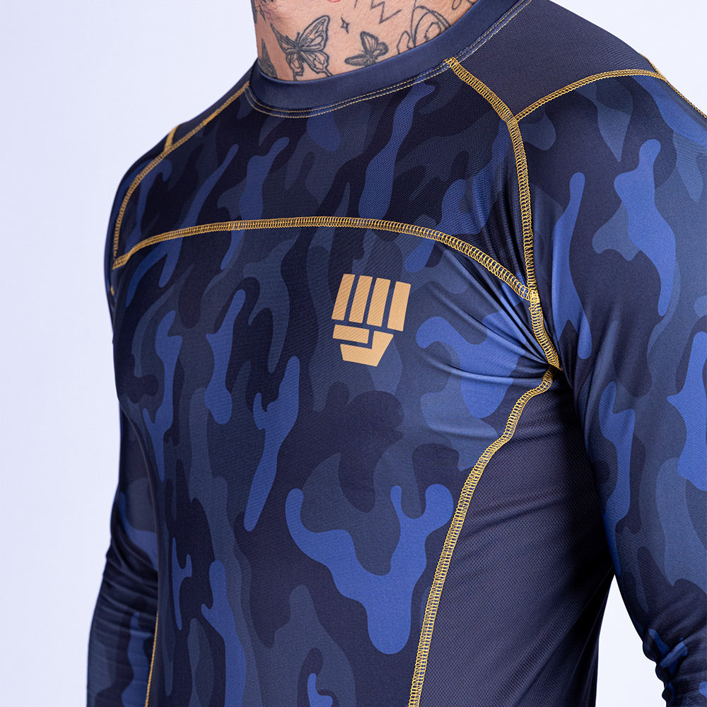 RASHGUARD UPPERCUT MANGA LARGA PARA MMA - NEGRO/DORADO