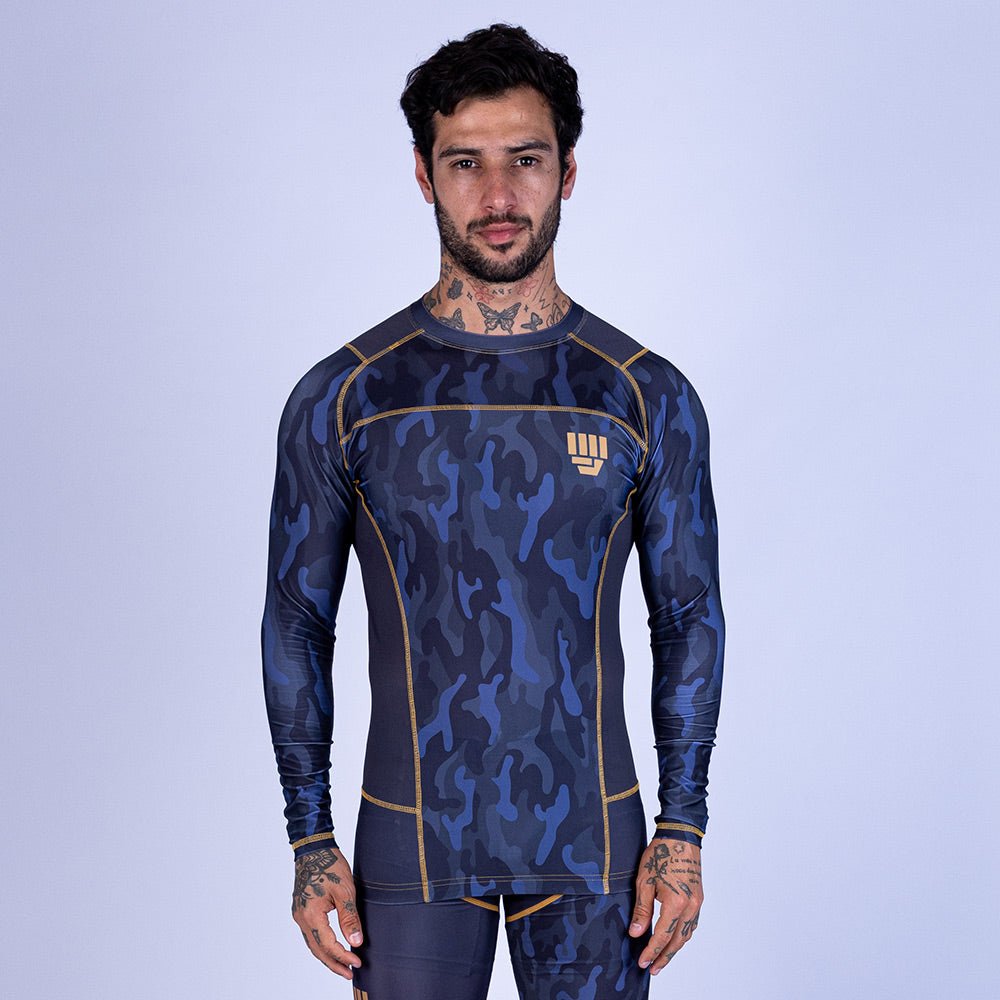 Rashguard de MMA Uppercut Manga Larga Negro/Dorado