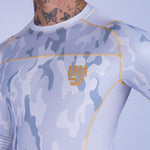Rashguard de MMA Uppercut manga larga blanco/dorado