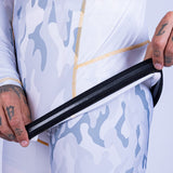 RASHGUARD UPPERCUT MANGA LARGA PARA MMA - BLANCO/DORADO