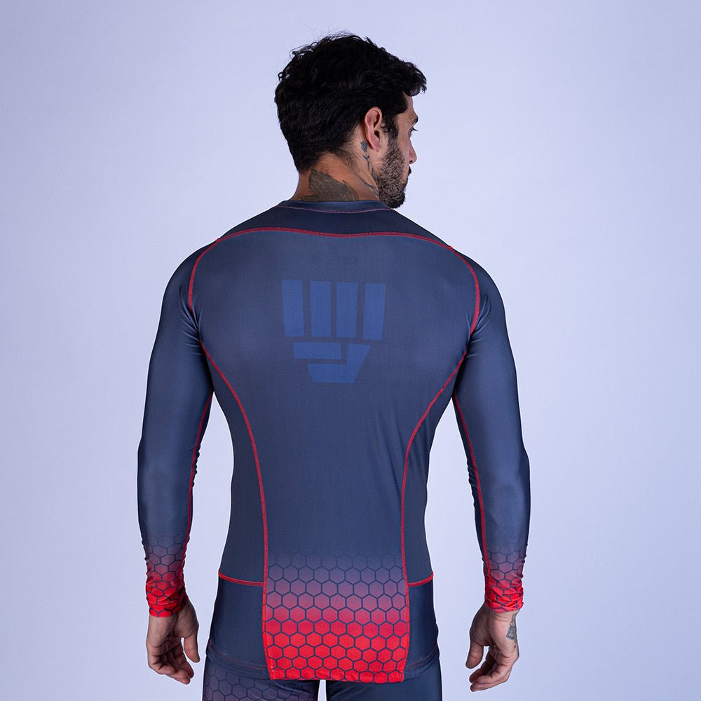 Rashguard de MMA Uppercut Manga Larga Negro/Rojo